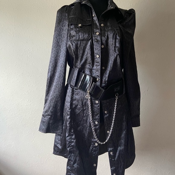 COOGI Dresses & Skirts - Nwt  Coogi satin dress snaps black C4. It is really about a medium.